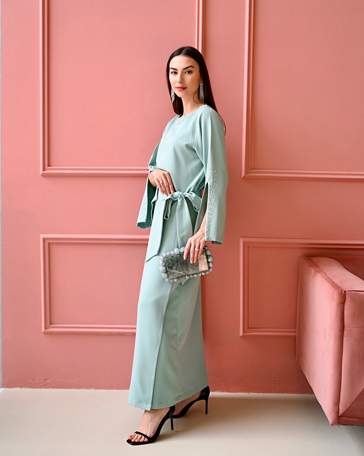 Teal Green Skirt Set